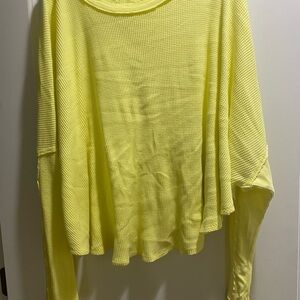 We The Free Yellow Oversized Long Sleeve Top